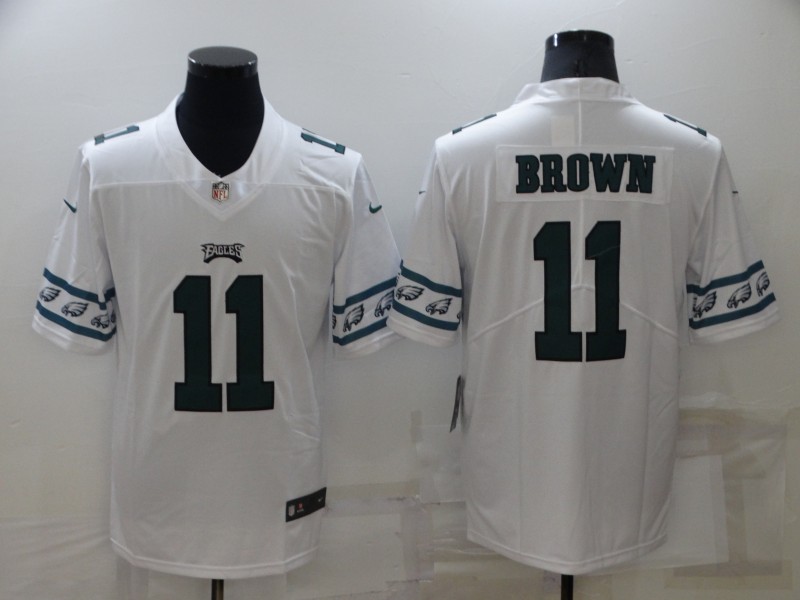 Men's Philadelphia Eagles 11 A. J. Brown White 2019 NEW Vapor Untouchable Stitched NFL Nike Limited Jersey