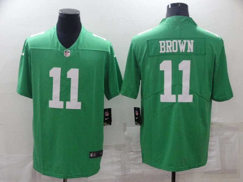 Men's Philadelphia Eagles 11 A. J. Brown Green Vapor Untouchable Limited Stitched Jersey