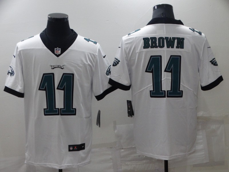 Men's Philadelphia Eagles 11 A. J. Brown White Vapor Untouchable Limited Stitched Jersey