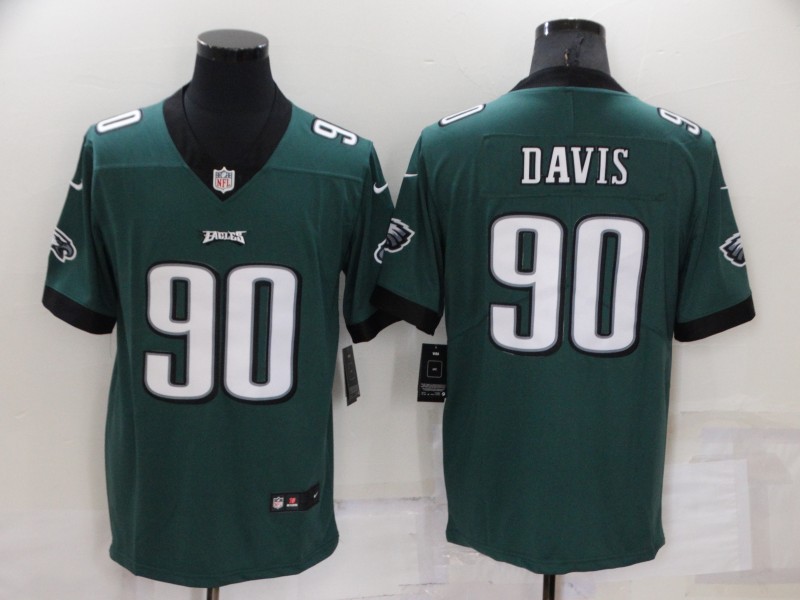 Men's Philadelphia Eagles 90 Jordan Davis Green Vapor Untouchable Limited Stitched Jersey