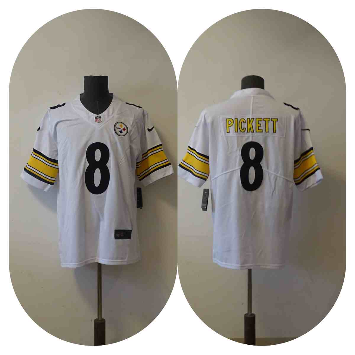 Men's Pittsburgh Steelers 8 Kenny Pickett 2022 White Vapor Untouchable Limited Stitched Jersey