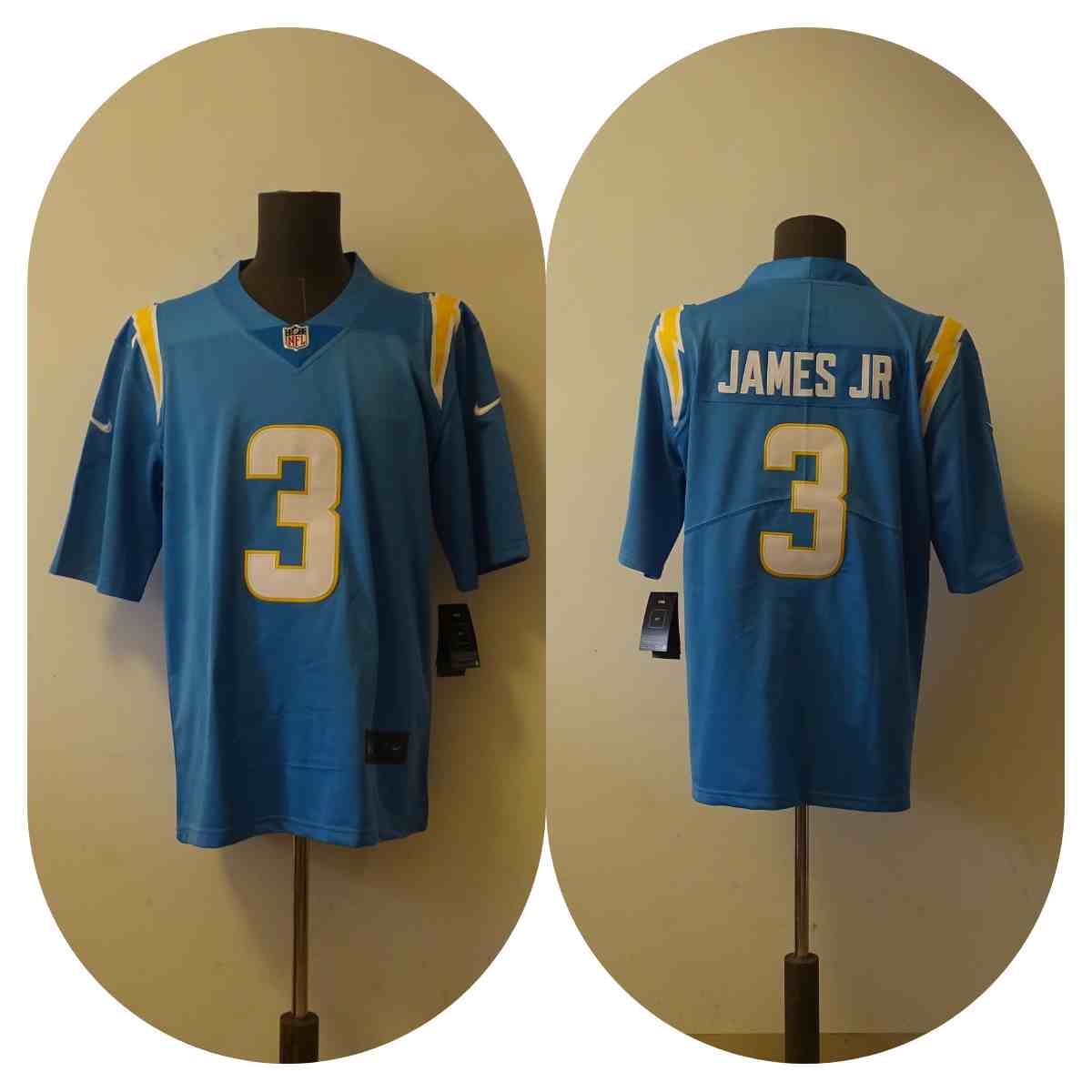 Men's Los Angeles Chargers 3 Derwin James Jr. Joey Bosa Powder Blue Vapor Untouchable Limited Jersey