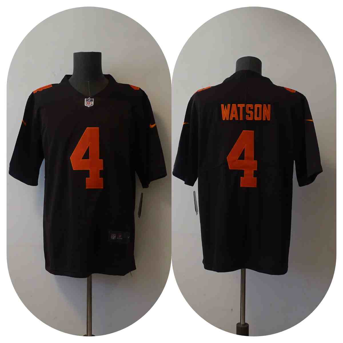 New Men's Cleveland Browns 4 Deshaun Watson Brown Alternate Vapor Untouchable Limited Jerseys