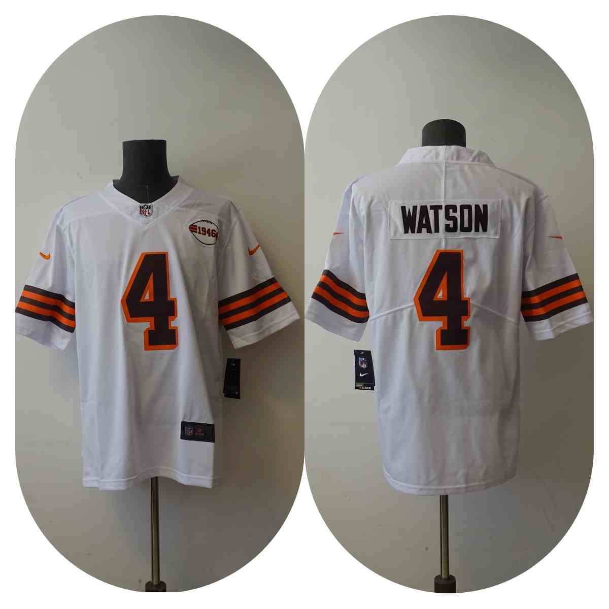 Men's Cleveland Browns 4 Deshaun Watson White 1946 Collection Alternate Vapor Limited Jersey