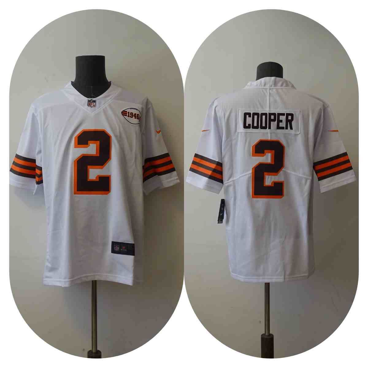 Men's Cleveland Browns 2 Amari Cooper White 1946 Collection Alternate Vapor Limited Jersey