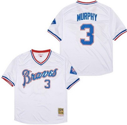 Men's Atlanta Braves #3 Dale Murphy White 20th Anniversary Throwback Jersey
