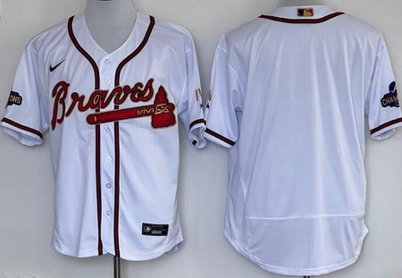 Men's Atlanta Braves Blank White 2022 Gold Program Authentic Jersey