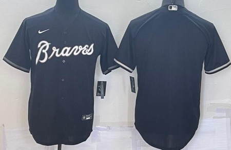 Men's Atlanta Braves Blank Black Cool Base Jersey