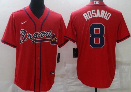 Men's Atlanta Braves #8 Eddie Rosario Red Cool Base Jersey