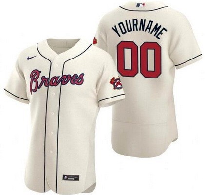 Men's Atlanta Braves Customized Cream Authentic Jersey