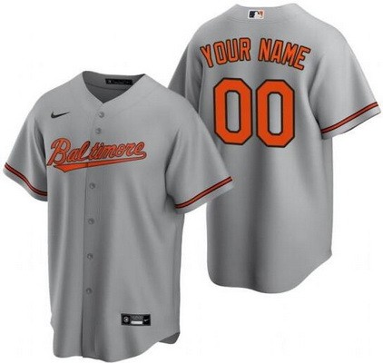 Men's Baltimore Orioles Customized Gray Nike Cool Base Jersey