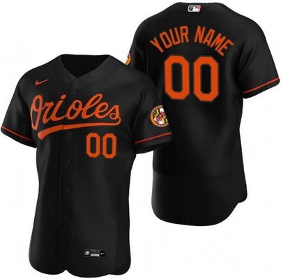 Men's Baltimore Orioles Customized Black Authentic Jersey