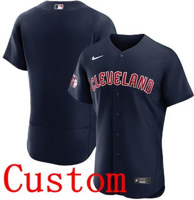 Men's Cleveland Guardians Customized Navy Authentic Jersey