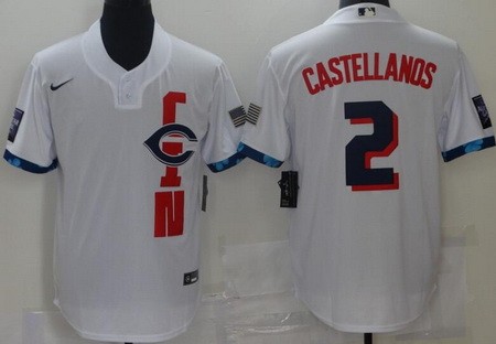 Men's Cincinnati Reds #2 Nick Castellanos White 2021 All Star Cool Base Jersey