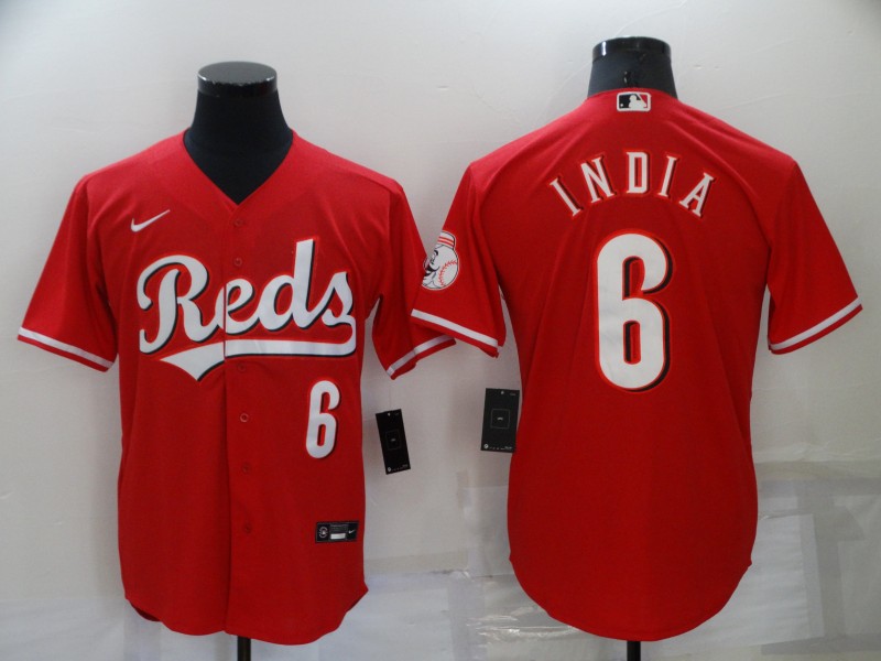 Men's Cincinnati Reds #6 Jonathan India Red Cool Base Jersey