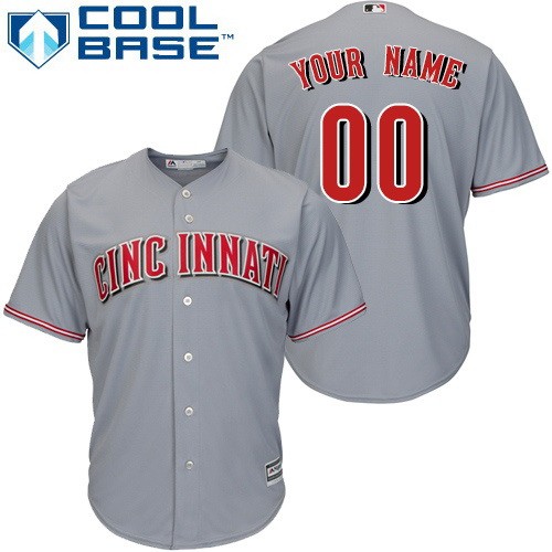 Men's Cincinnati Reds Customized Gray Cool Base Jersey