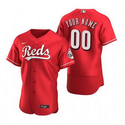 Men's Cincinnati Reds Customized Red Alternate 2020 FlexBase Jersey