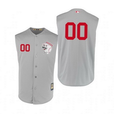 Men's Cincinnati Reds Customized Gray 1956 Cooperstown Throwback Cool Base Jersey