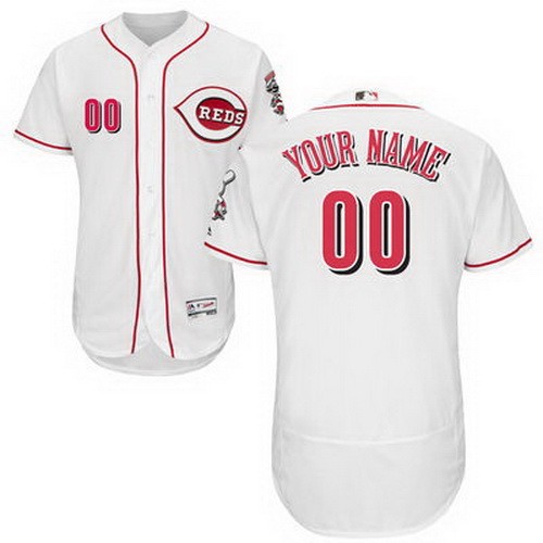 Men's Cincinnati Reds Customized White FlexBase Jersey