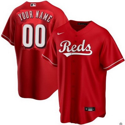 Men's Cincinnati Reds Customized Red Nike Cool Base Jersey