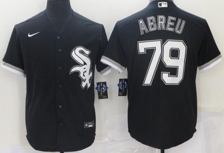 Men's Chicago White Sox #79 Jose Abreu Black Cool Base Jersey