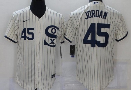 Men's Chicago White Sox #45 Michael Jordan Cream Player Name 2021 Field of Dreams Authentic Jersey
