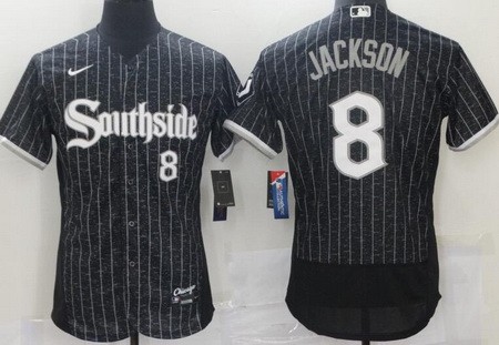 Men's Chicago White Sox #8 Bo Jackson Black 2021 City Authentic Jersey