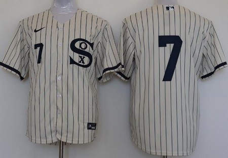 Men's Chicago White Sox #7 Tim Anderson Cream 2021 Field of Dreams Authentic Jersey