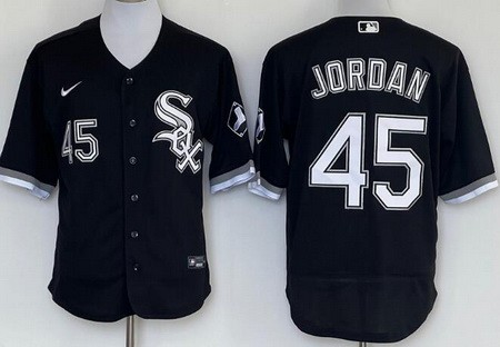 Men's Chicago White Sox #45 Michael Jordan Black Authentic Jersey