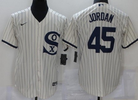 Men's Chicago White Sox #45 Michael Jordan Cream Player Name 2021 Field of Dreams Cool Base Jersey