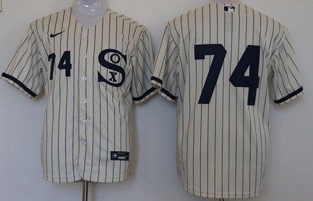 Men's Chicago White Sox #74 Eloy Jimenez Cream 2021 Field of Dreams Authentic Jersey