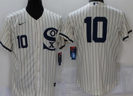 Men's Chicago White Sox #10 Yoan Moncada Cream 2021 Field of Dreams Authentic Jersey