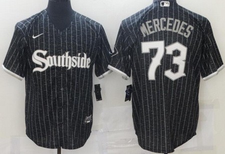 Men's Chicago White Sox #73 Yermin Mercedes Black 2021 City Cool Base Jersey