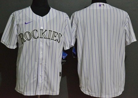 Men's Colorado Rockies Blank White Cool Base Jersey