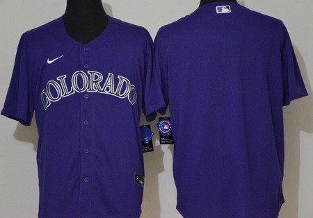 Men's Colorado Rockies Blank Purple Cool Base Jersey