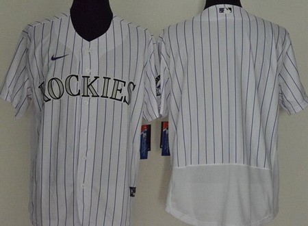Men's Colorado Rockies Blank White FlexBase Jersey