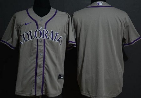 Men's Colorado Rockies Blank Gray Cool Base Jersey