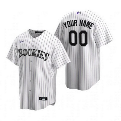 Men's Women Youth Colorado Rockies Customized White Stripes 2020 Cool Base Jersey