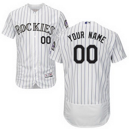 Men's Women Youth Colorado Rockies Customized White Stripes FlexBase Jersey