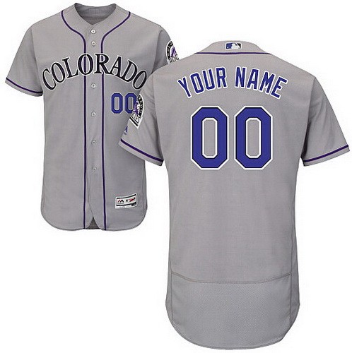 Men's Women Youth Colorado Rockies Customized Gray FlexBase Jersey