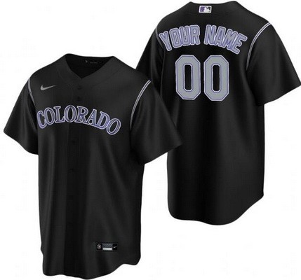 Men's Women Youth Colorado Rockies Customized Black Cool Base Jersey