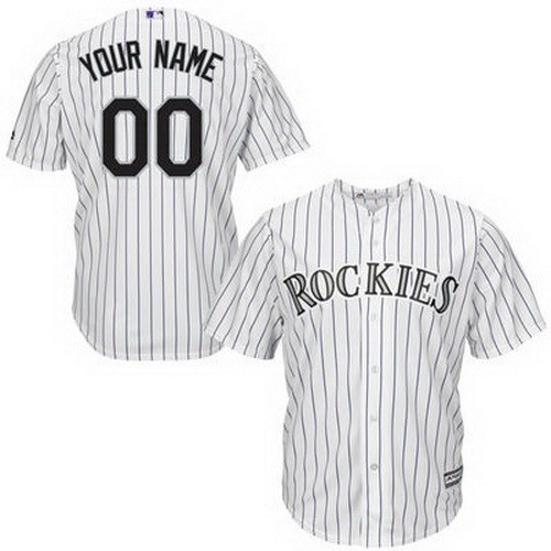 Men's Women Youth Colorado Rockies Customized White Stripes Cool Base Jersey