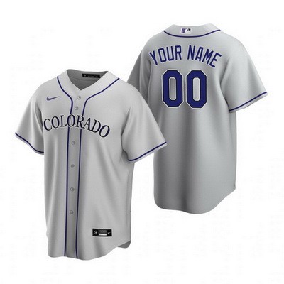Men's Women Youth Colorado Rockies Customized Gray Road 2020 Cool Base Jersey