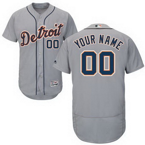 Men's Women Youth Detroit Tigers Customized Gray FlexBase Jersey
