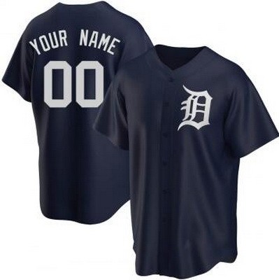 Men's Women Youth Detroit Tigers Customized Navy Alternate Cool Base Jersey