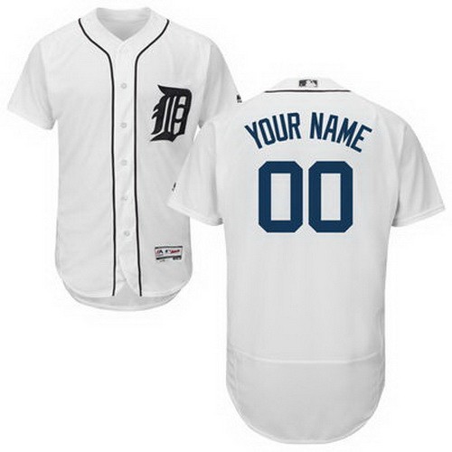 Men's Women Youth Detroit Tigers Customized White FlexBase Jersey