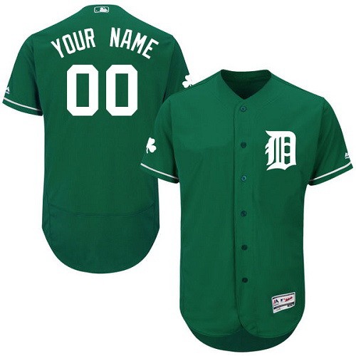Men's Women Youth Detroit Tigers Customized Green Celtic FlexBase Jersey
