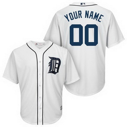 Men's Women Youth Detroit Tigers Customized White Cool Base Jersey