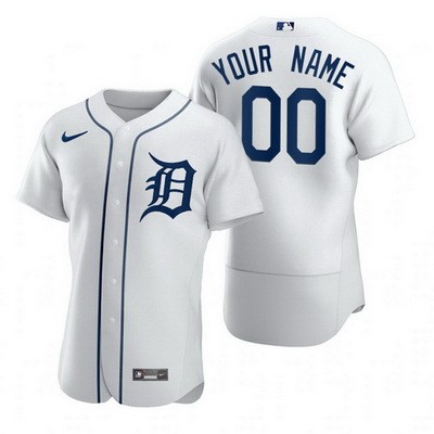 Men's Women Youth Detroit Tigers Customized White 2020 FlexBase Jersey