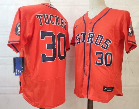 Men's Houston Astros #30 Kyle Tucker Orange Authentic Jersey